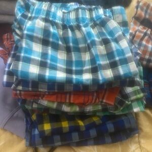Wonder Nation Kids Plaid Shorts - Blue, Green, Orange